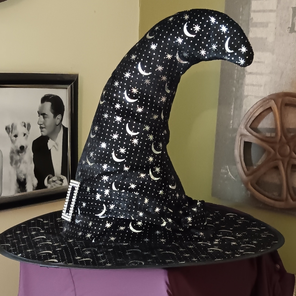 Witch Hat w Silver Moon & Stars (NEW) - Picture 4 of 7